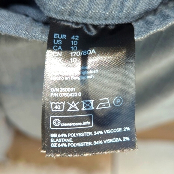 H&M Women's Stretch Waist Gray Drawstring Pants - Size 10 Excellent Condition - Picture 5 of 6